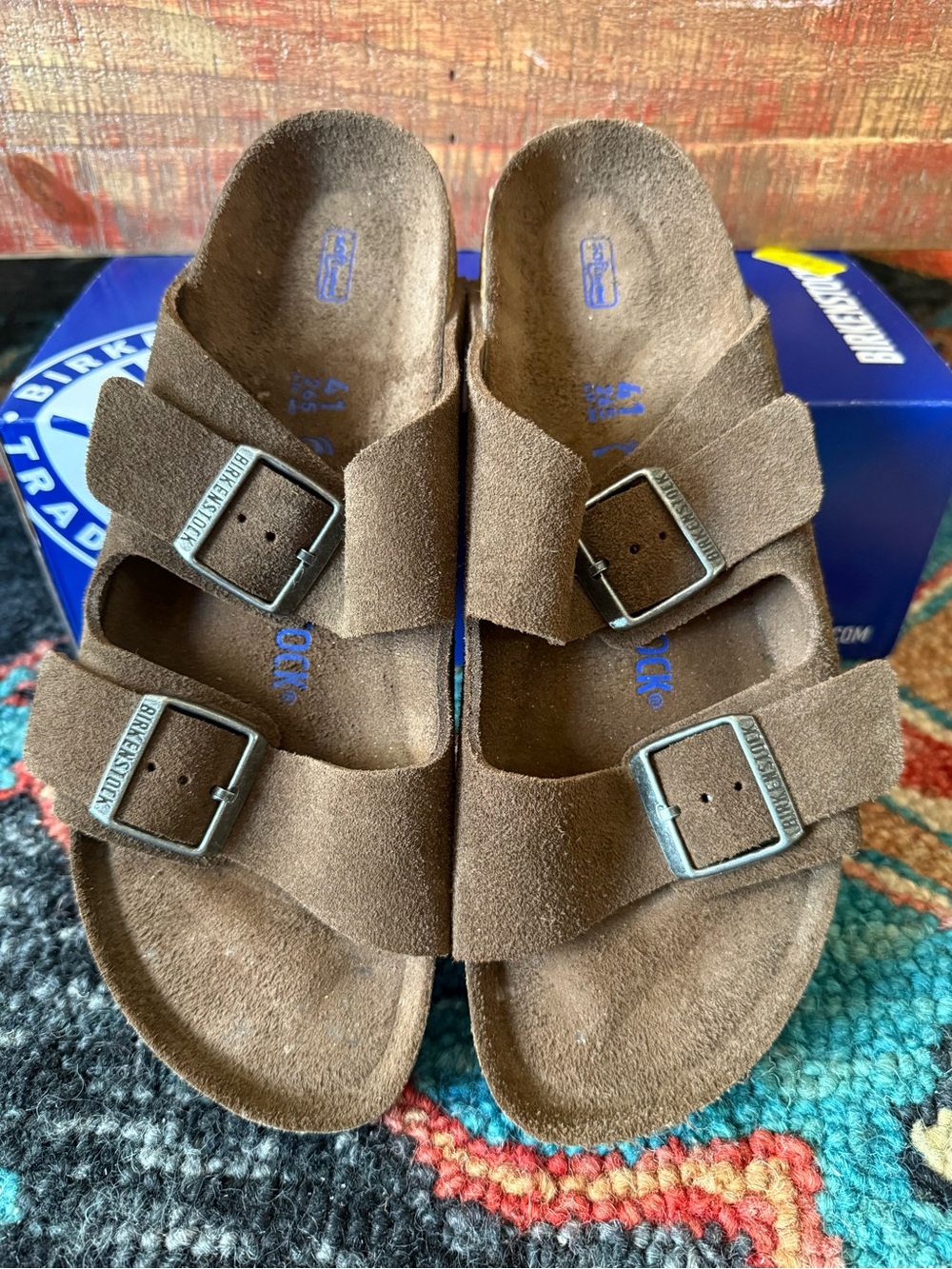 Birkenstock Arizona Suede Leather Sandals/ Carafe Tonal- Like New- Worn Once